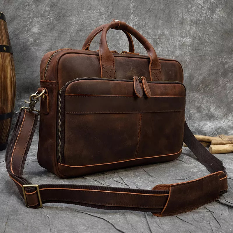 Vintage leather briefcase bag