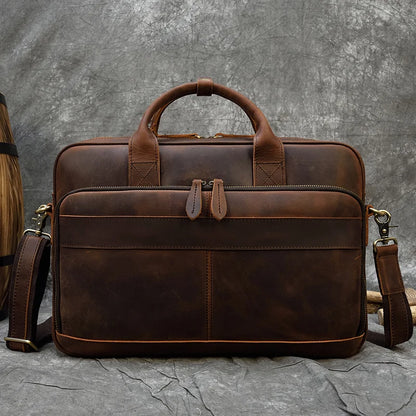 Vintage leather briefcase bag