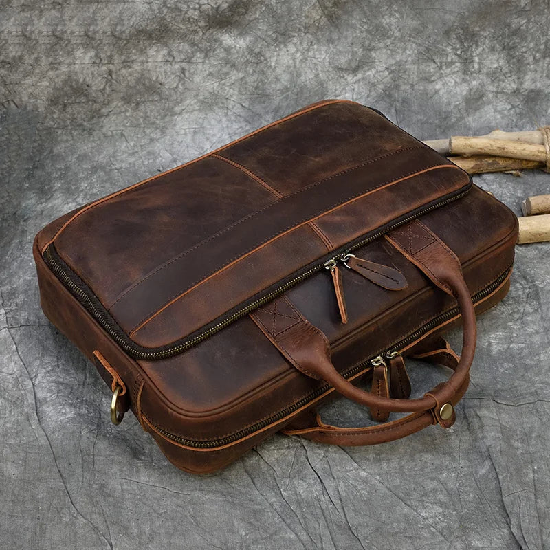 Vintage leather briefcase bag