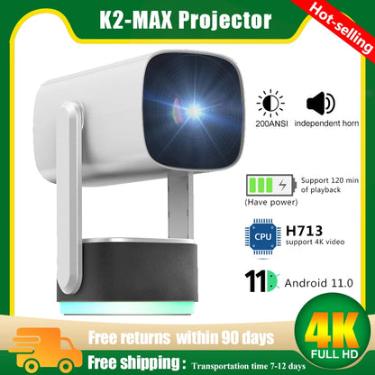 LED Projector Android 11.0 WIFI6 BT5.2 Portable