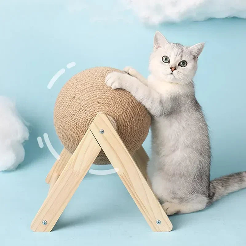 Cat Scratching Ball Toy Kitten Sisal Rope Ball Board  Paws