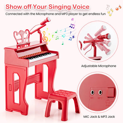 Music Piano Keyboard Kids Learning Toy Instrument with Microphone