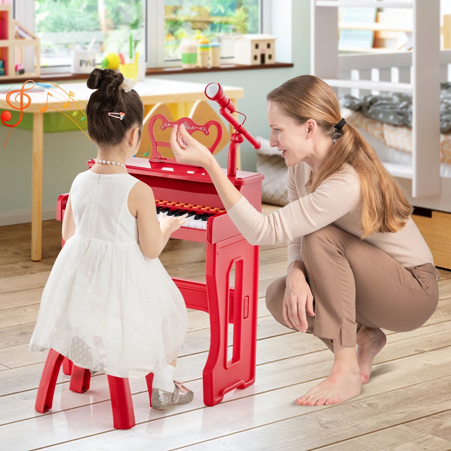 Music Piano Keyboard Kids Learning Toy Instrument with Microphone