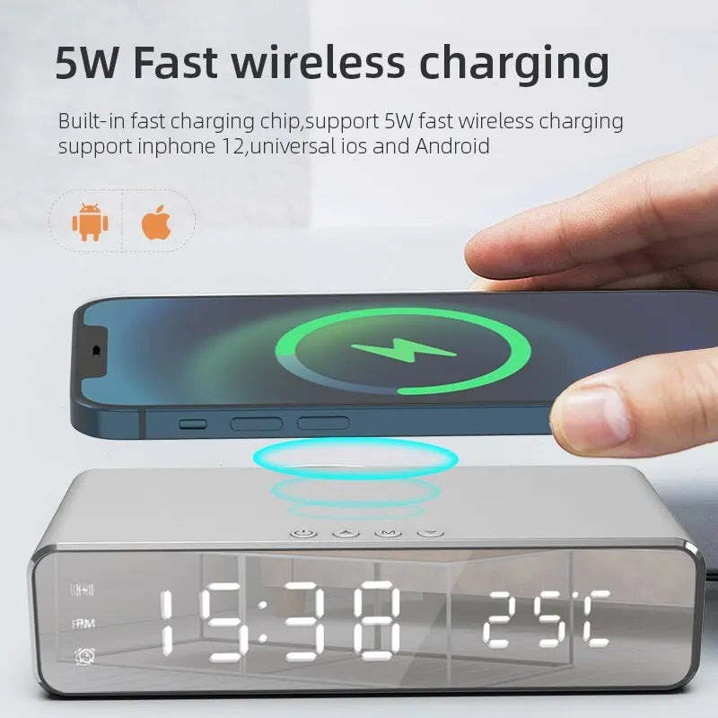 Alarm Clock LED. Digital Phone Wireless Charger