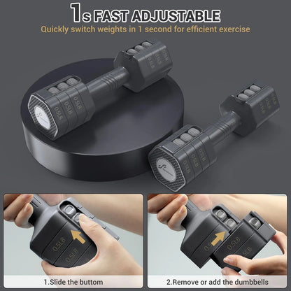 Adjustable Dumbbells 4 In 1 Hand Weights / Fast Adjust Dumbbell Home Gym Workout