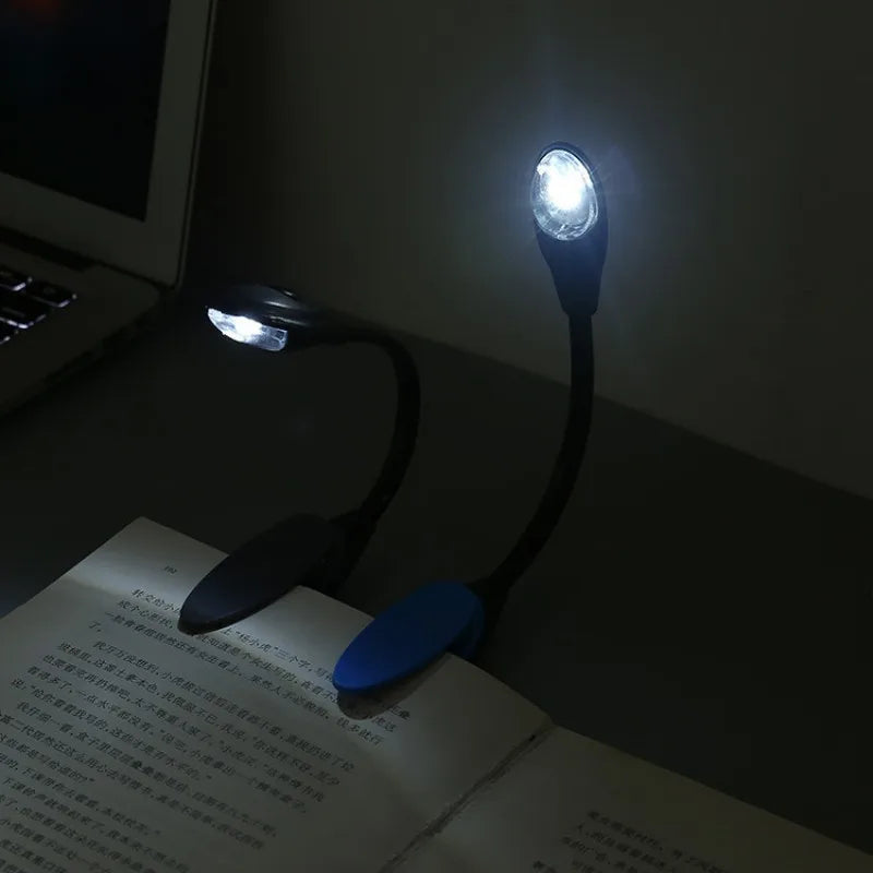 1pcs Mini Flexible Clip-On Bright Book Light White LED Book Reading Light Lamp