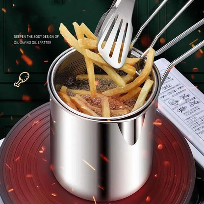 Stainless Steel Deep Fryer With Frying Basket Multifunctional