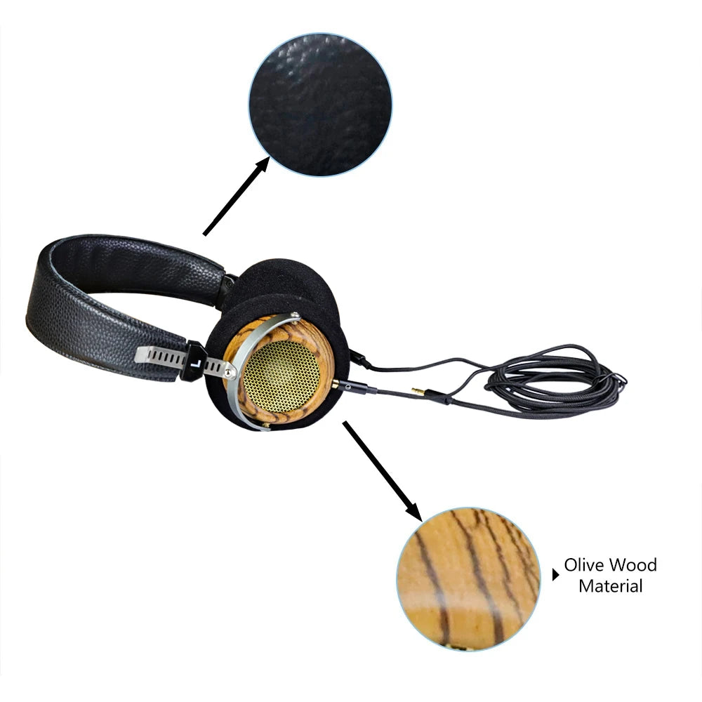 Speaker Hifi Olive Wooden Headphones