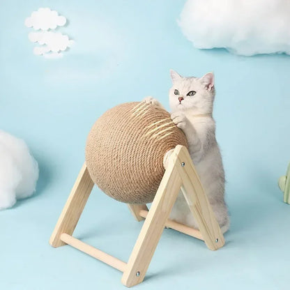 Cat Scratching Ball Toy Kitten Sisal Rope Ball Board  Paws