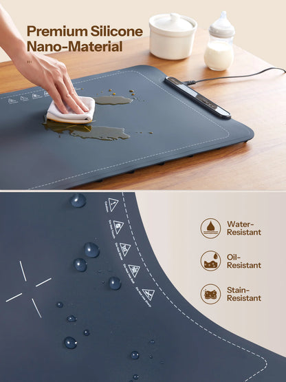 Electric Warming Tray, Full Surface Warming Mat for Food, Rollable and Portable