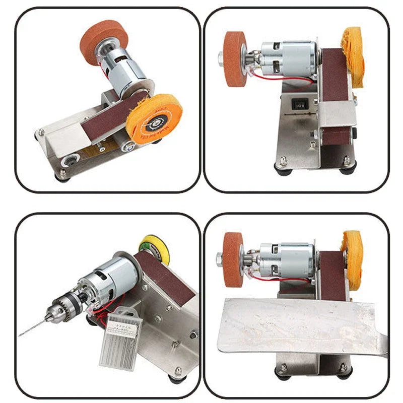 110V/220V Mini Electric Belt Sander DIY Polishing Grinding Machine