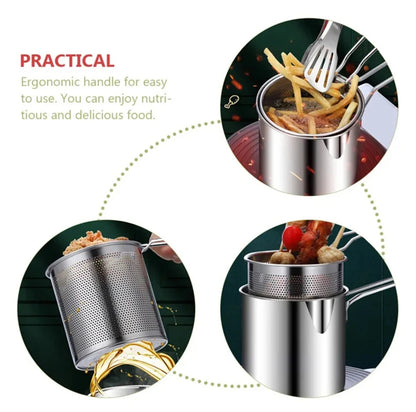 Stainless Steel Deep Fryer With Frying Basket Multifunctional