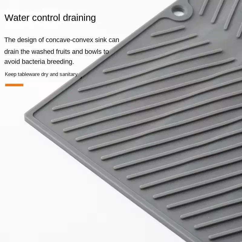 1PC Silicone Drain Pad Drying Mat Pots Dish Drain Mat For Kitchen Tableware