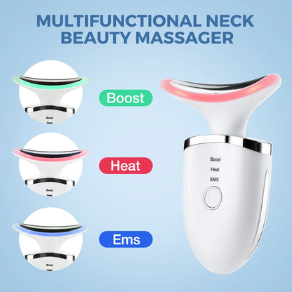 Electric Neck Face Beauty Device LED Photon Therapy Skin