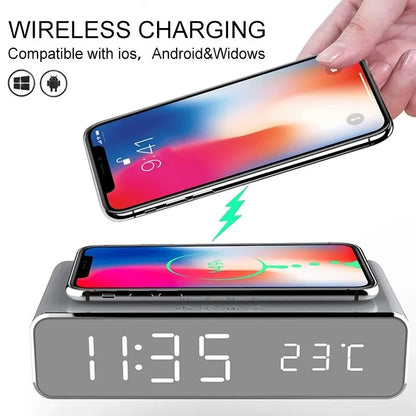 Alarm Clock LED. Digital Phone Wireless Charger