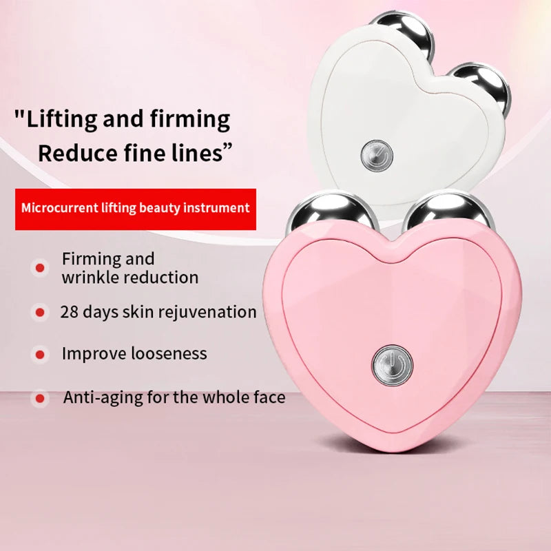 3D Microcurrent Electric Face Massager Lift Roller Mini Facial Lifting Device