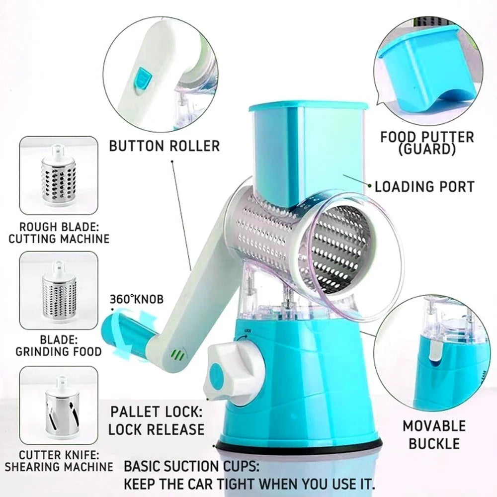 Hand-operated Multi-function Drum Vegetable Chopper