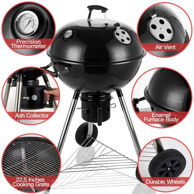 Charcoal Grill Portable 22.5 inch,