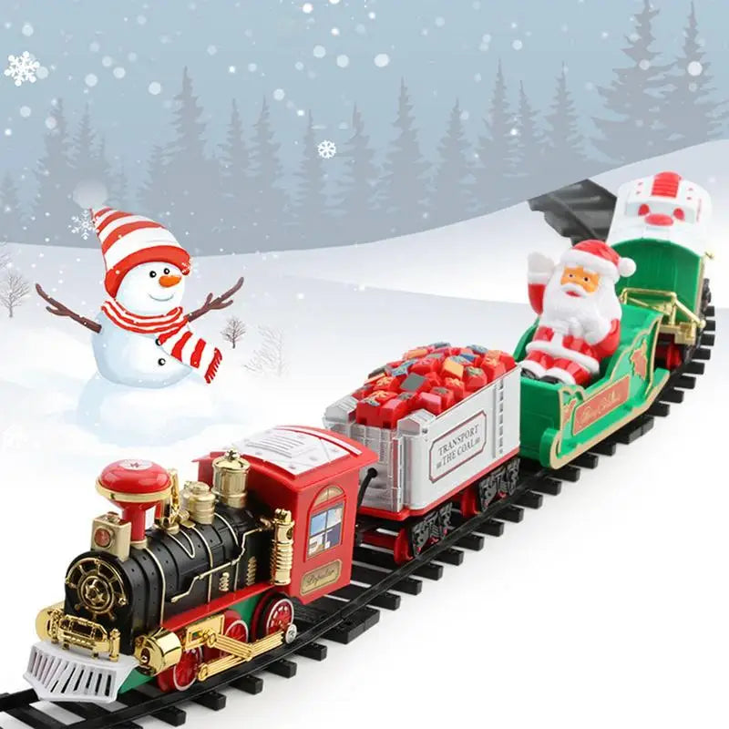 Christmas Train Set Electric Train Toy With Sound Light Railway