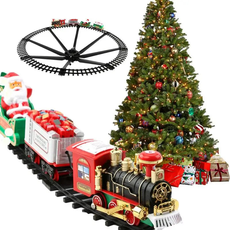 Christmas Train Set Electric Train Toy With Sound Light Railway