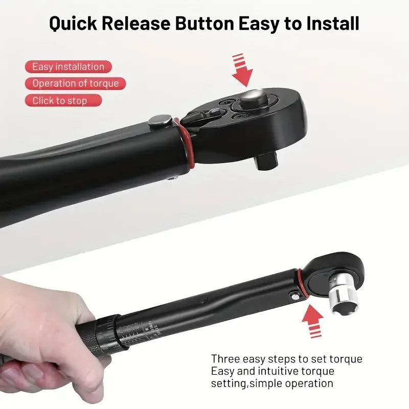 Torque Wrench 1/4" 3/8" 1/2" Car Bicycle Repair Square Ratchet