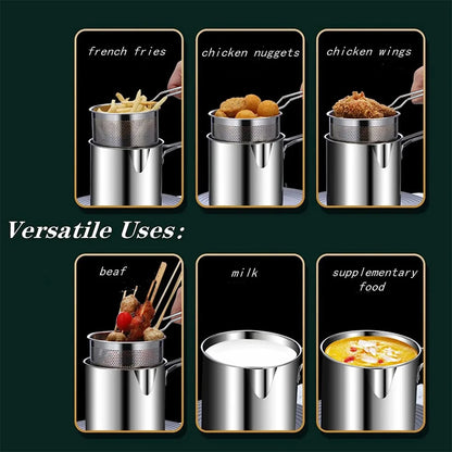 Stainless Steel Deep Fryer With Frying Basket Multifunctional