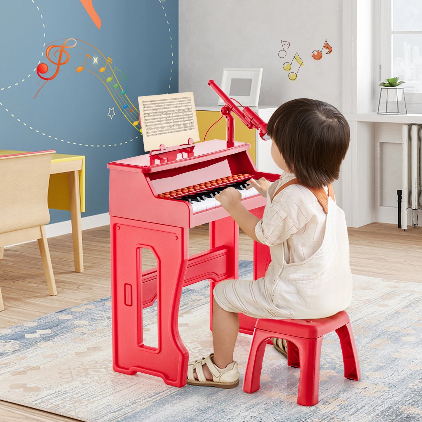 Music Piano Keyboard Kids Learning Toy Instrument with Microphone