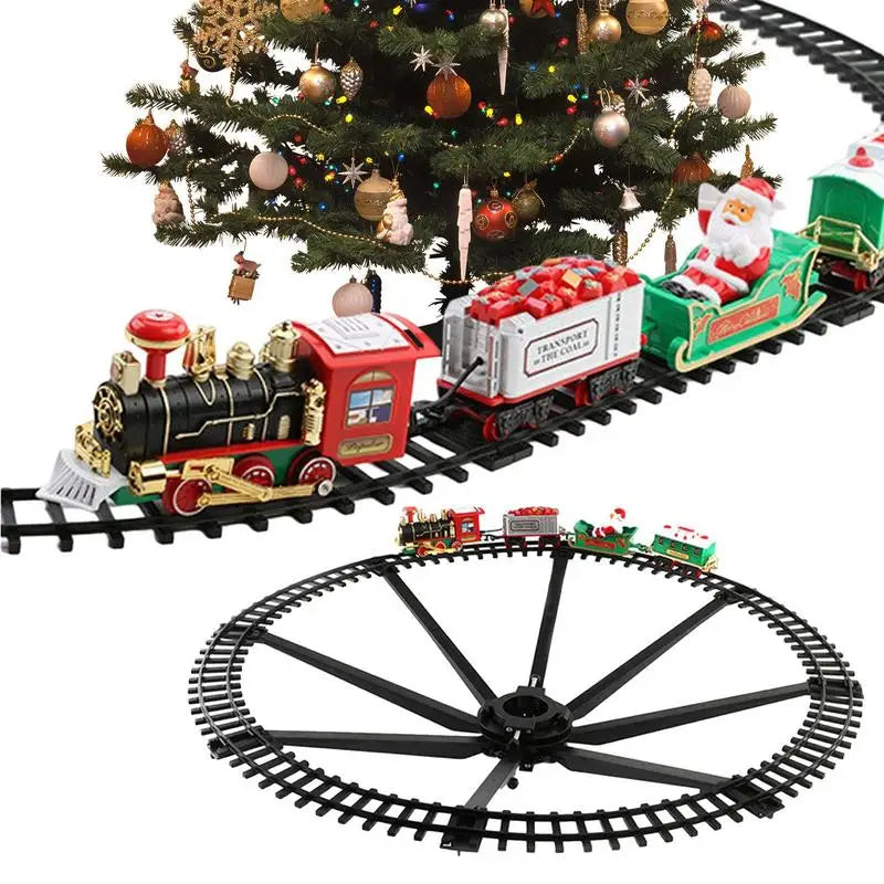 Christmas Train Set Electric Train Toy With Sound Light Railway