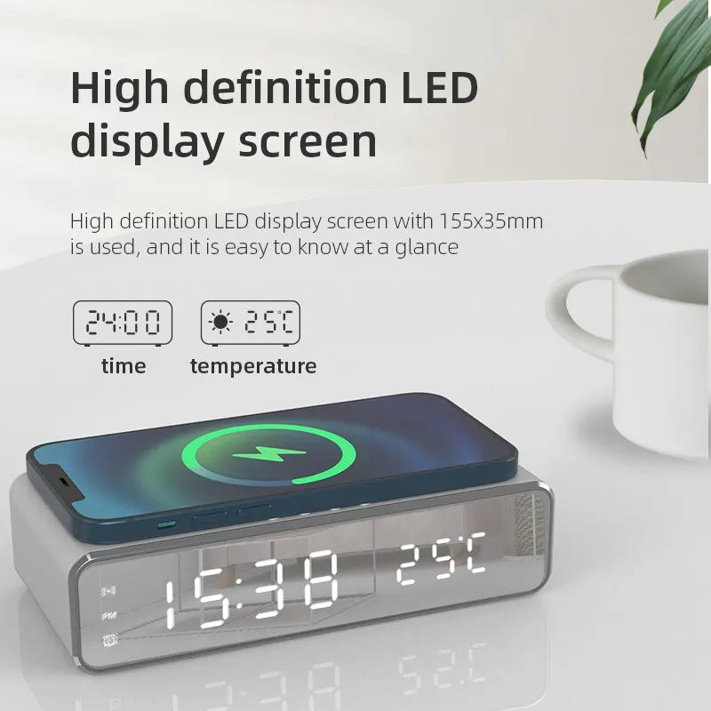 Alarm Clock LED. Digital Phone Wireless Charger